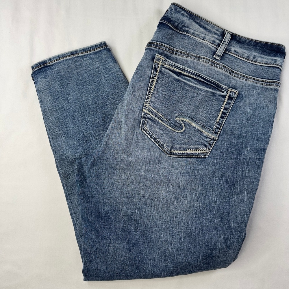 Silver Jeans Women's size 16 Suki‎ Skinny Blue Denim Pants High Rise